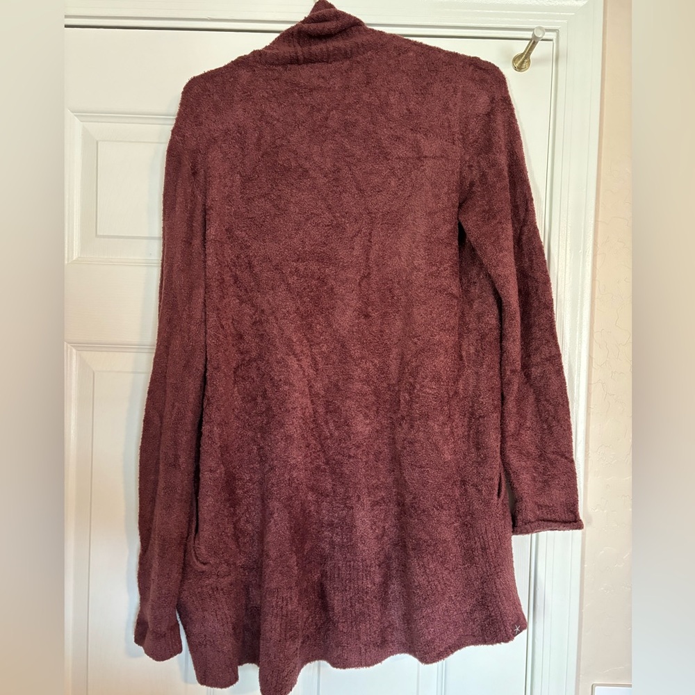 Barefoot Dreams CozyChic Lite Cardigan in Maroon - Picture 7 of 7
